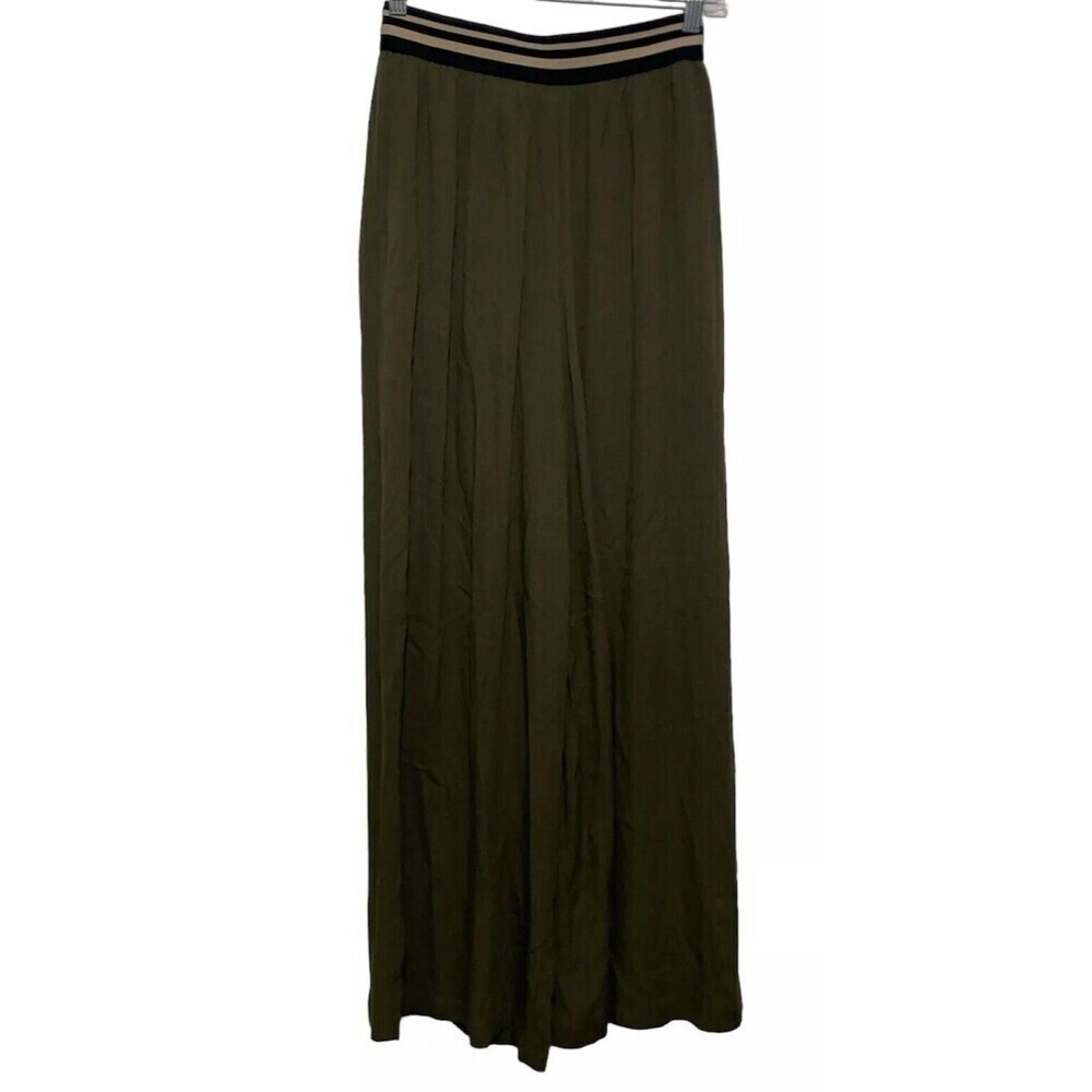 Dolan Wide Leg Pull On Pants Women Size XS Olive Green High Rise Gaucho Gypsy